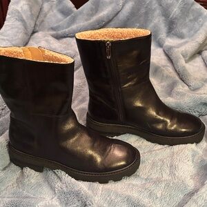 Brand New- leather upper- fur lined Vince Camuto Black Women's Boots